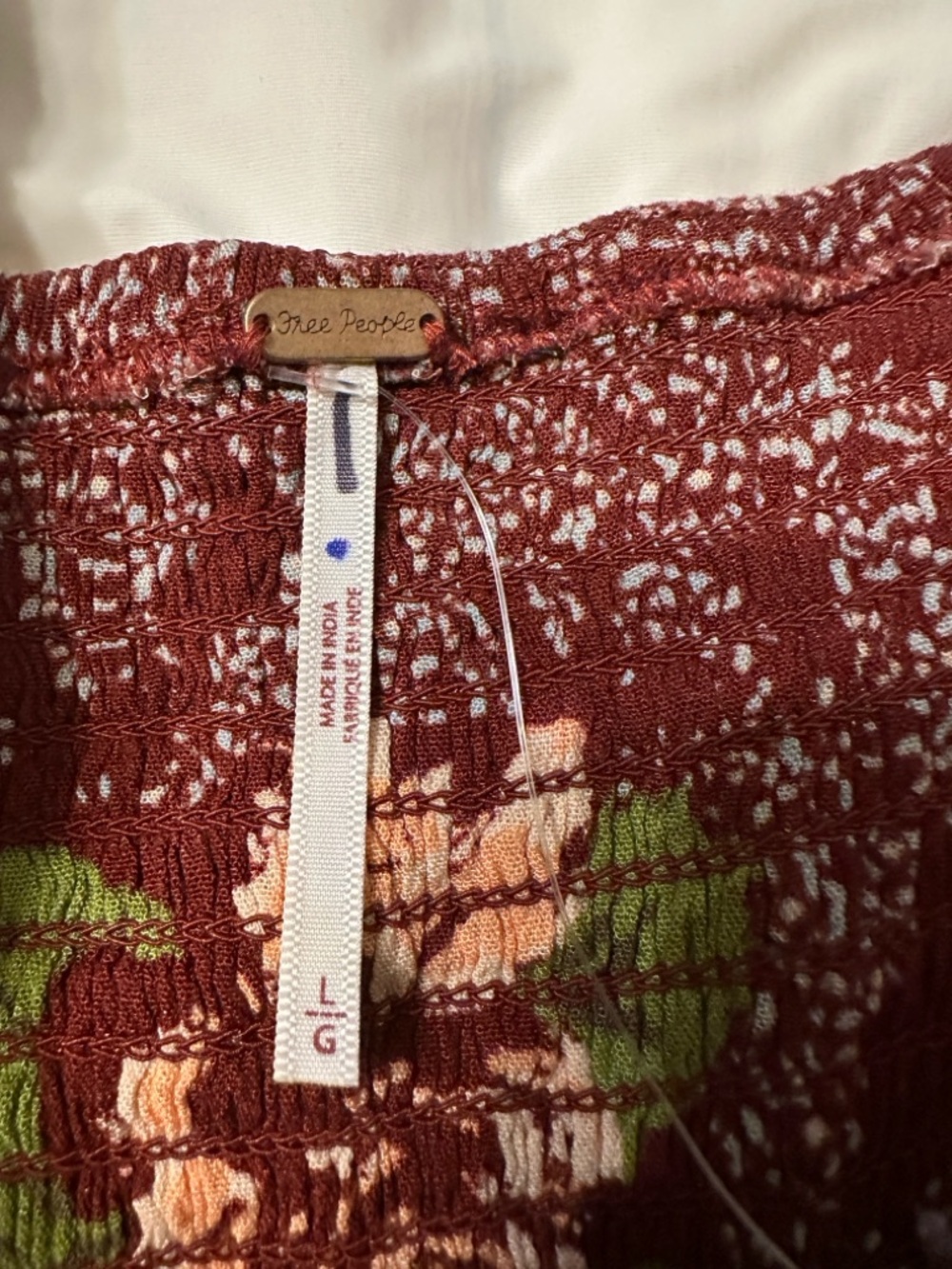 Free People Summer Picnic Printed Mini Dress - NWOT - Size L - Picture 12 of 16